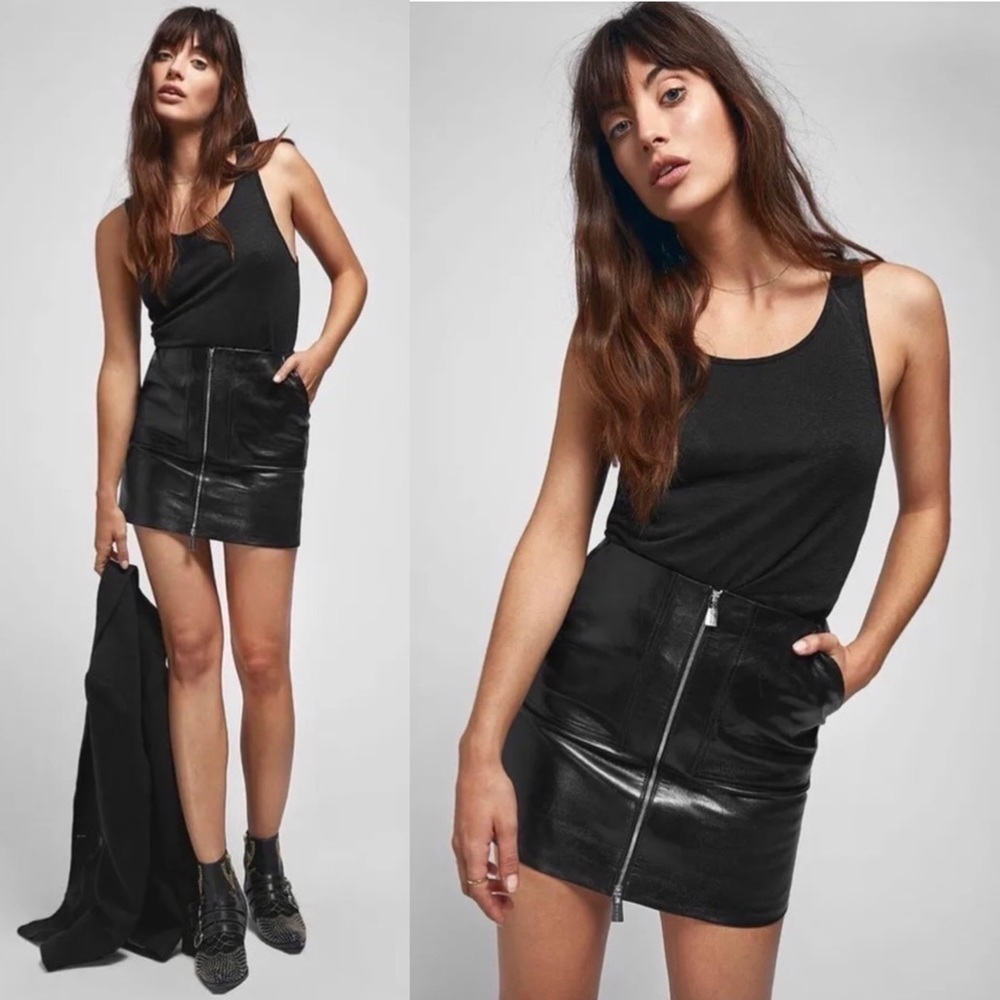 ANINE BING Linen Relaxed Fit Scoop Neck Sleeveless Lightweight Black Tank Top XS